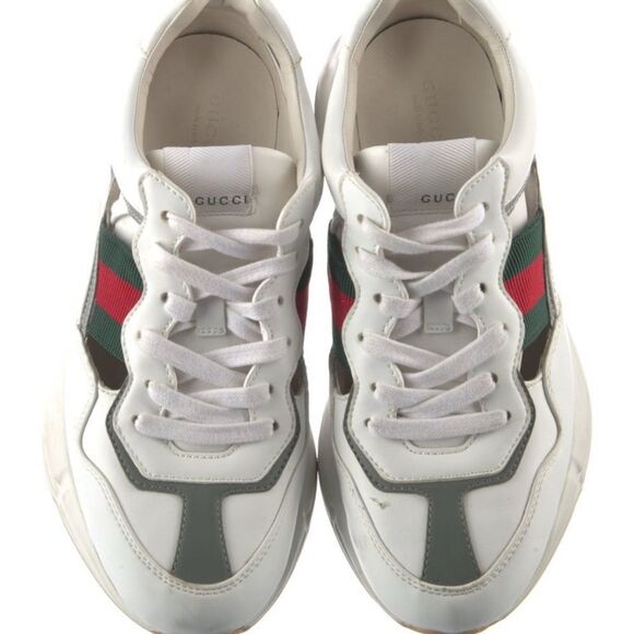 Gucci White and Green Sneakers with Sporty Design - Picture 1 of 5